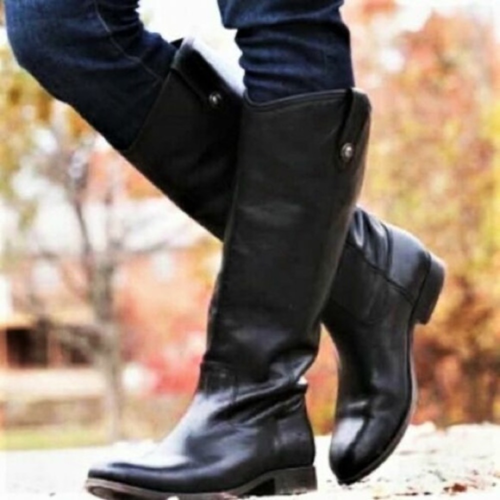 Frye Melissa Black Riding Boots